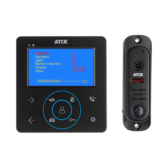   Комплект видеодомофона  ATIX AT-I-K410C/T Black 