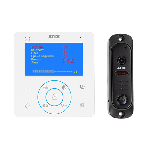 Комплект видеодомофона ATIX AT-I-K410C/T White